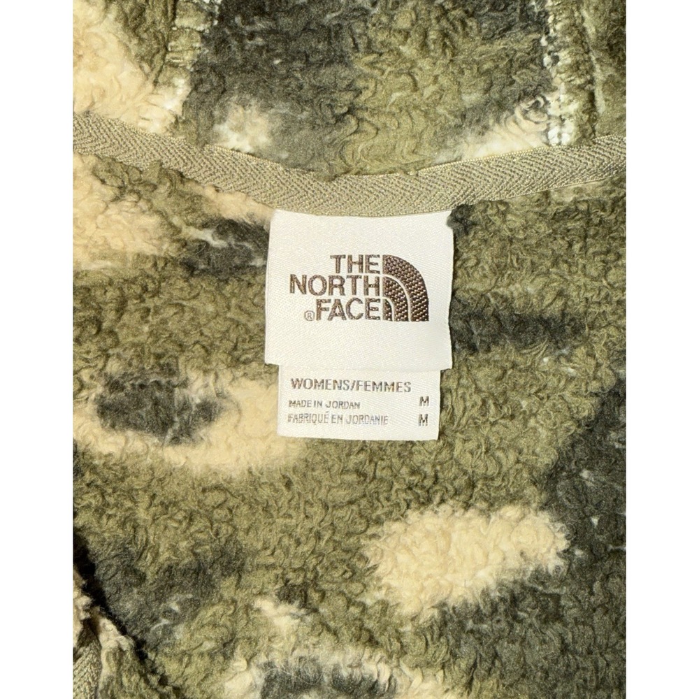 THE NORTH FACE Women's Fleece Jacket Camo Hoodie Elbow Patch Hunting Size M - Picture 7 of 9